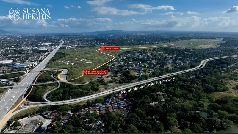 Aerial view of the Susana Heights estate and surrounding greenery